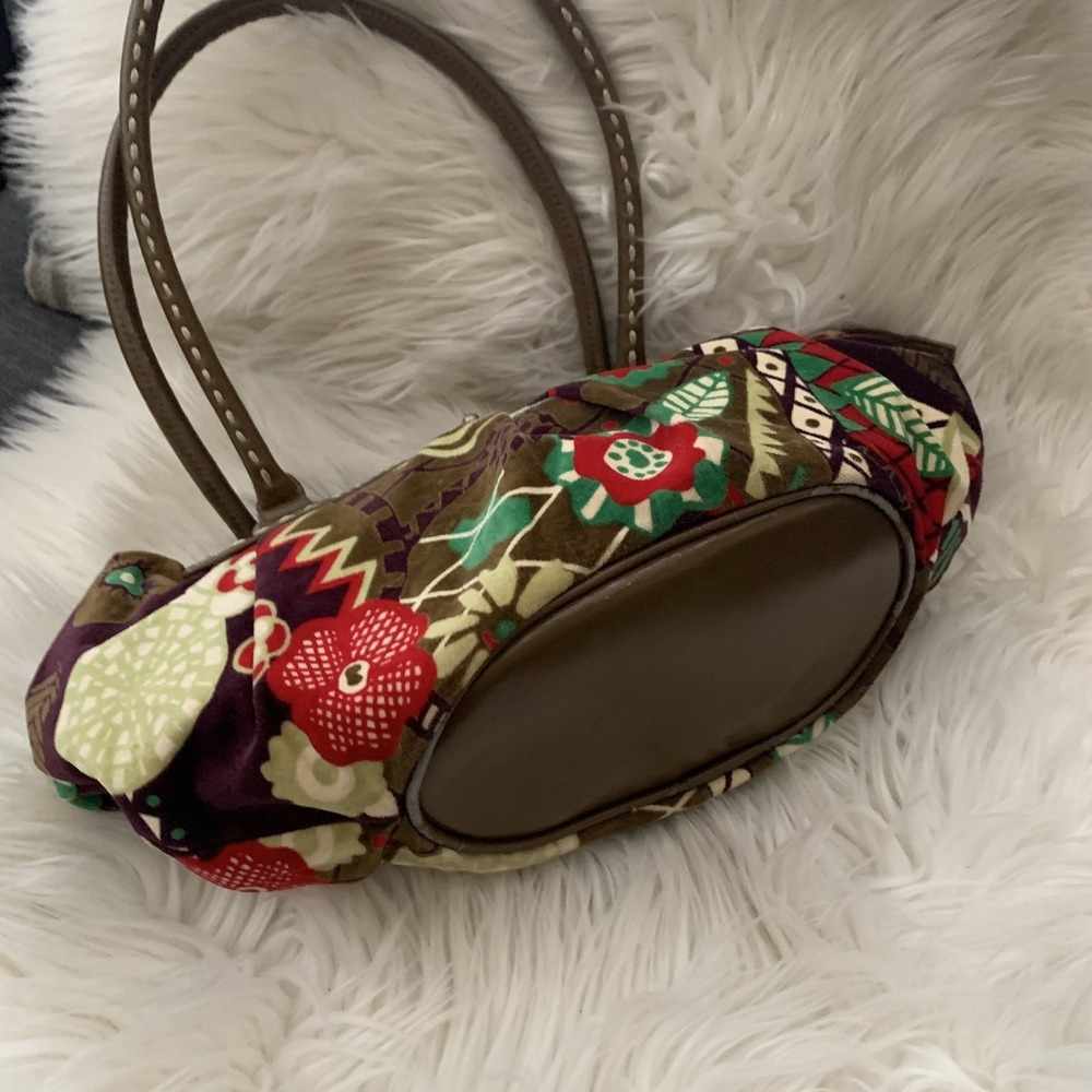 OILILY Velvet Floral Print Shoulder‎ Bag Purse - Picture 6 of 8